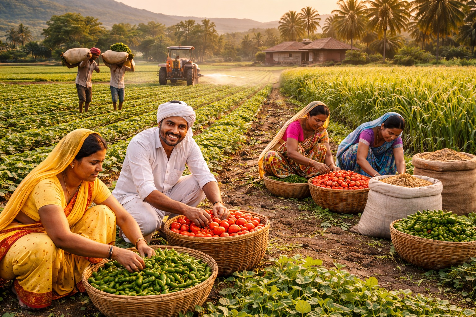 Farmers harvesting quality produce